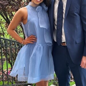 BHLDN/Anthropolgie Sophia High Neck Bow Tie Mini Dress